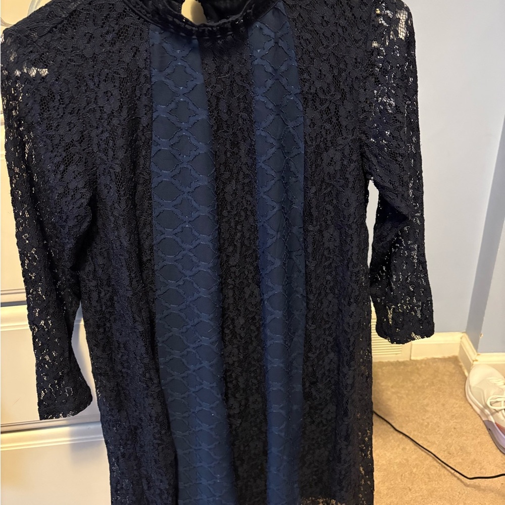 As U Wish Midnight Blue Lace Dress